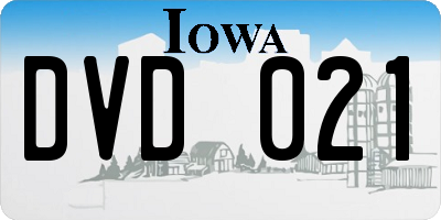 IA license plate DVD021