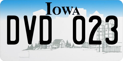 IA license plate DVD023