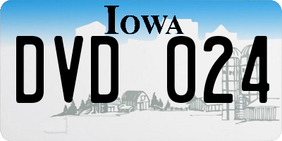 IA license plate DVD024