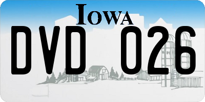 IA license plate DVD026