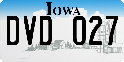 IA license plate DVD027