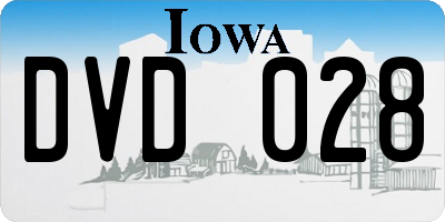 IA license plate DVD028