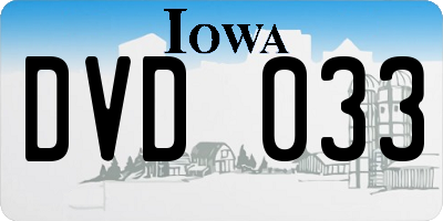 IA license plate DVD033