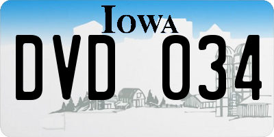 IA license plate DVD034