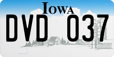 IA license plate DVD037