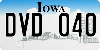 IA license plate DVD040