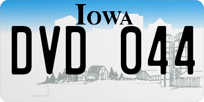 IA license plate DVD044