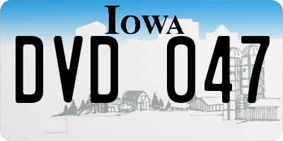 IA license plate DVD047