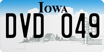 IA license plate DVD049