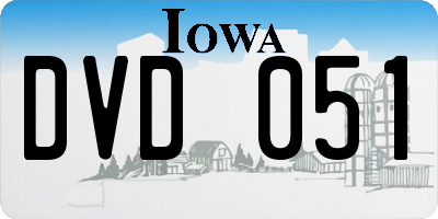 IA license plate DVD051