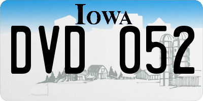 IA license plate DVD052