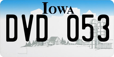 IA license plate DVD053