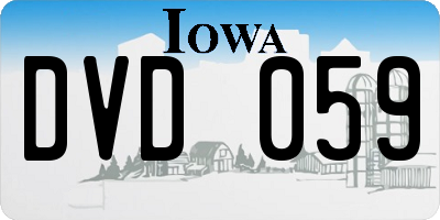 IA license plate DVD059