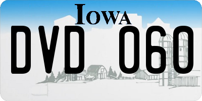 IA license plate DVD060