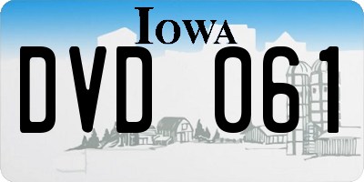 IA license plate DVD061
