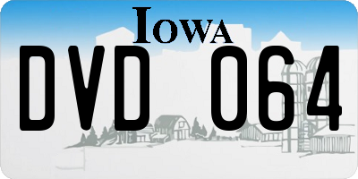 IA license plate DVD064