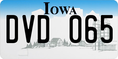 IA license plate DVD065