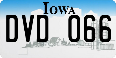 IA license plate DVD066