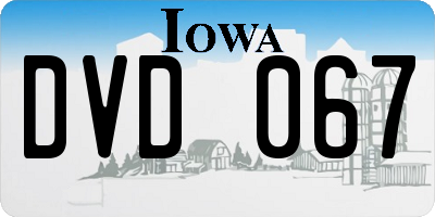 IA license plate DVD067