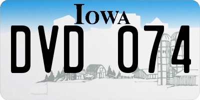 IA license plate DVD074