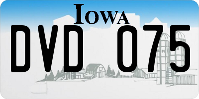 IA license plate DVD075