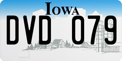 IA license plate DVD079