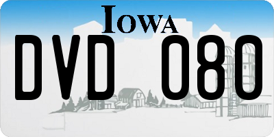 IA license plate DVD080