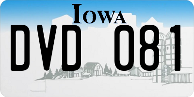 IA license plate DVD081