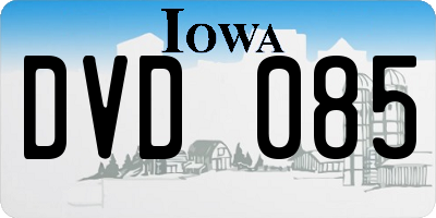 IA license plate DVD085