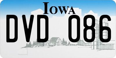 IA license plate DVD086
