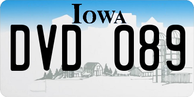 IA license plate DVD089
