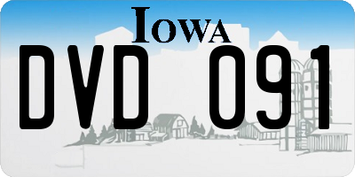 IA license plate DVD091