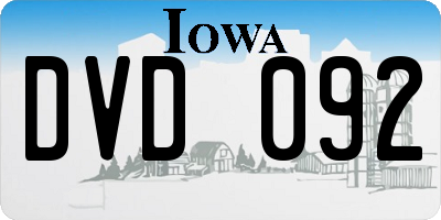 IA license plate DVD092