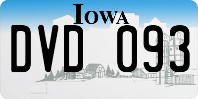 IA license plate DVD093
