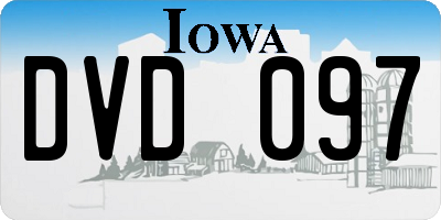 IA license plate DVD097