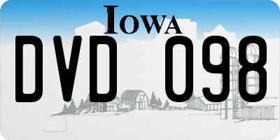 IA license plate DVD098