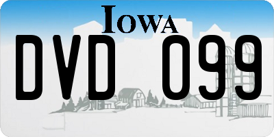 IA license plate DVD099