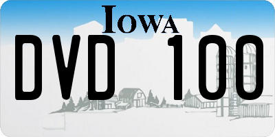 IA license plate DVD100