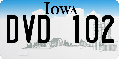 IA license plate DVD102