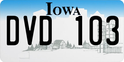 IA license plate DVD103