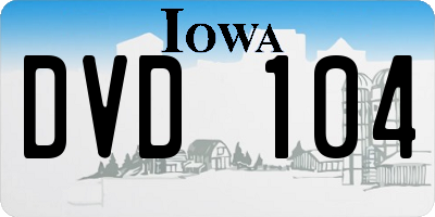 IA license plate DVD104
