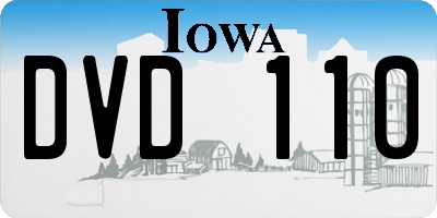 IA license plate DVD110