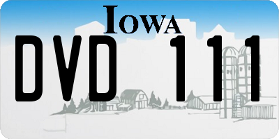 IA license plate DVD111