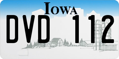 IA license plate DVD112