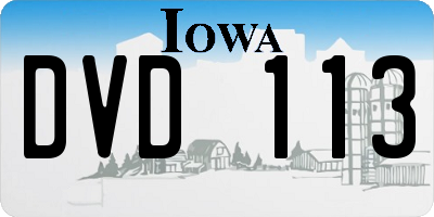 IA license plate DVD113
