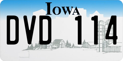 IA license plate DVD114