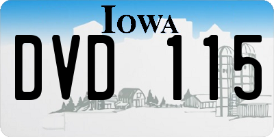 IA license plate DVD115