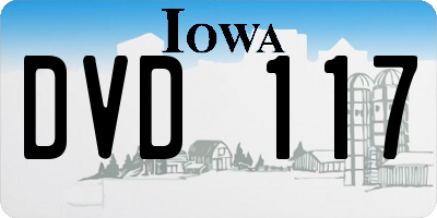 IA license plate DVD117