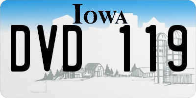 IA license plate DVD119
