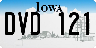 IA license plate DVD121